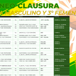 ⛹🏀Programación 4° Fecha del Torneo Clausura Masculino y 3° Fecha Femenino