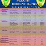⛹Programación Parcial Partidos 9° Fecha del Torneo Apertura Masculino 2026.🏆